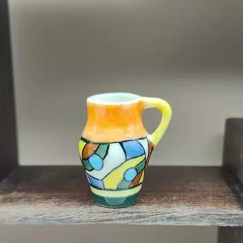 1/12 Кукольный домик Мини-банки Винтажная Керамическая Цветная Ваза Модель Кукольный Дом Декор Гостиной Игрушка Микро Ландшафт Орнамент Сцена Реквизит