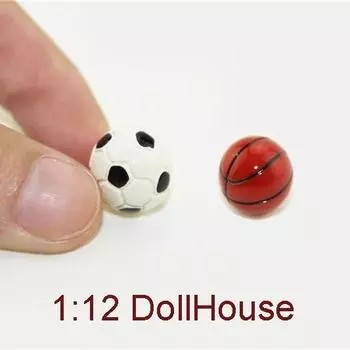 1:12 Кукольный домик Мини Баскетбол Футбол Миниатюрная сцена Модель сцены Аксессуары для кукольного домика football