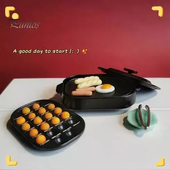 1:12 кукольный домик, мини- блинница с двойным ухом и крышкой, многослойная миниатюрная кухонная кастрюля, игрушка для ролевых игр, кухонная утварь для кукольного домика, аксессуары красный