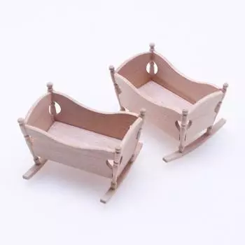 1:12 Кукольный домик Мини Деревянная Детская Кардл Кровать Модель Украшения Миниатюрный Кукольный Домик Аксессуары Аксессуары Детская Игрушка Подарок