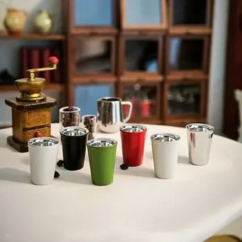 1/12 кукольный домик мини кофейная чашка модель кукольный домик чашка кофейня сцена украшения кукольный дом кухня столовые приборы аксессуары чёрный