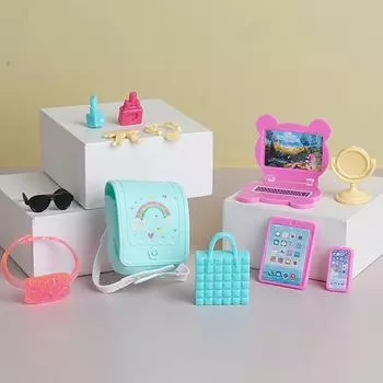 1/12 кукольный домик, мини-кукла, товары для игрового дома, кукольный домик, имитация куклы, ожерелье, компьютерный телефон, кошелек, игрушки, аксессуары, реквизит