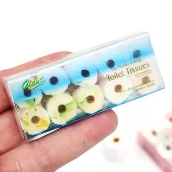 1/12 кукольный домик Мини-модель рулона бумажных полотенец Кукольный домик Украшение туалетной бумаги Кукольный домик Декор для ванной Аксессуары розовый