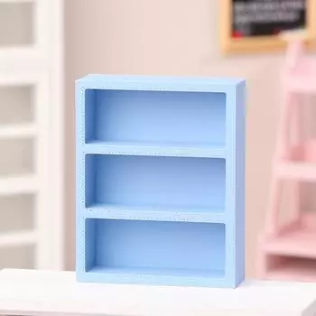 1/12 Кукольный домик Мини Настенный шкафчик Полки для хранения Кукольная мебель Декор Игрушки Кукольный домик Аксессуары Микро Сцена Орнамент синий