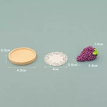 1/12 кукольный домик Мини-симуляция Виноград с подносом Кукольный домик Кухня Фрукты Украшения Кукольный дом Аксессуары Ролевые игры Игрушки