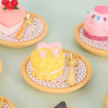 1/12 кукольный домик мини торт обеденная тарелка ложка набор кукольный домик десерт магазин сцена украшение кукольный домик кухня украшения аксессуары A3