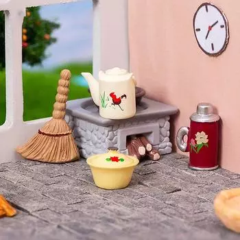 1/12 кукольный домик мини угольная плита чайник газовый баллон модель кукольный домик кухонные принадлежности кукольный домик мебель украшения аксессуары A4