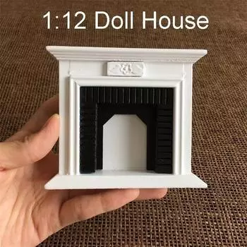 1:12 Кукольный домик МИНИАТЮРНЫЙ КУКОЛЬНЫЙ ДОМИК Мини-мебель Аксессуары Изысканный белый камин белый