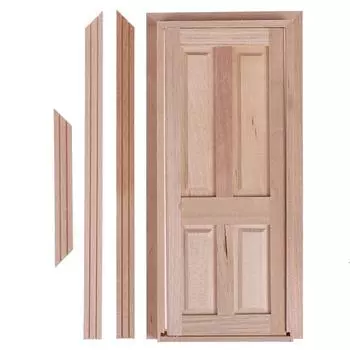 1/12 Кукольный домик Миниатюра 4 Панель Интерьер Деревянная Дверь Diy Модель Аксессуары Игрушки One Size