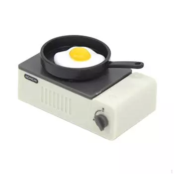 1/12 Кукольный домик Миниатюркох Посуда, Сделай Сам Микро Ландшафт Орнамент, Развивающие Игрушки, Кухня frying egg