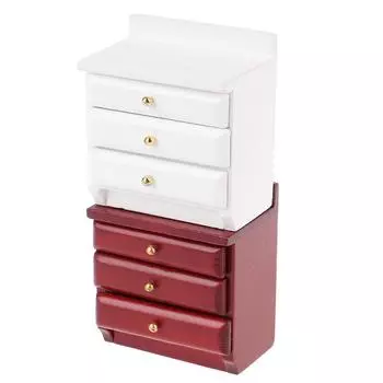 1/12 Кукольный домик Миниатюрная деревянная тумбочка Модель Мебель Аксессуары белый