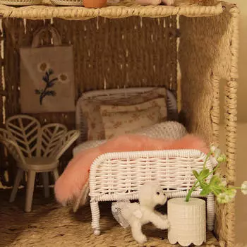 1/12 кукольный домик миниатюрная кровать DIY коллекционная модель мебель аксессуары для декора pink blanket