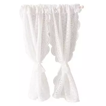 1/12 Кукольный домик Миниатюрная кружевная занавеска Кукольный дом Мебель для спальни Декор Игрушка Аксессуары для кукольного домика Микро-сцена Реквизит для фото