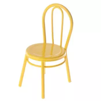 1/12 кукольный домик, миниатюрная мебель, металлический стул, аксессуары для кукольного дома жёлтый