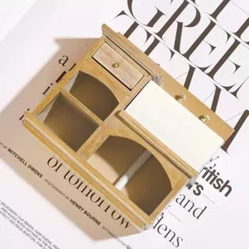 1/12 кукольный домик, миниатюрная мебель, реалистичная сцена для ванной комнаты, мини-компактный деревянный умывальник тонкой работы