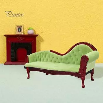1/12 кукольный домик, миниатюрная мебель, диван, кресло, диван, реалистичная компактная тонкая работа, модель дивана для кукольного домика зелёный