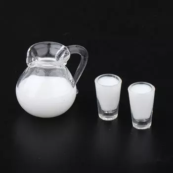 1/12 кукольный домик, миниатюрная модель бутылок и чашек для напитков, кухонные принадлежности, молоко