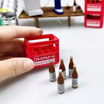 1/12 кукольный домик миниатюрная пивная бутылка с корзиной пивная машина модель кукольный бар сцены декор игрушка микросцена фото реквизит