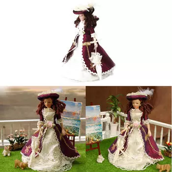 1/12 кукольный домик, миниатюрные фарфоровые куклы, классическая леди в шляпе, 1 шт.