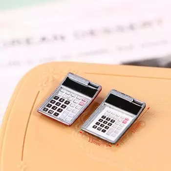 1:12 кукольный домик миниатюрный электронный калькулятор модель школьные принадлежности декор игрушка красный