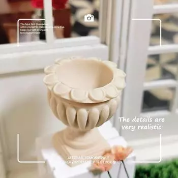 1:12 кукольный домик миниатюрный цветочный горшок римская колонна мини-цветочная колонна цветочные горшки открытый сад горшечные растения модель декора игрушка фиолетовый