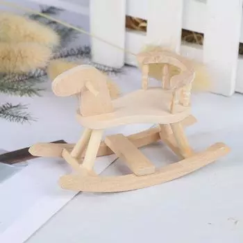 1/12 Кукольный домик Миниатюрный Деревянный Качалка Кресло Мебель Для Детской Комнаты