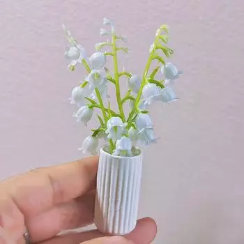 1:12 кукольный домик, миниатюрный ландыш, горшечное растение, мини-дерево в горшке для зеленого растения в горшке, мебель для кукольного дома, домашний декор