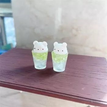 1/12 кукольный домик миниатюрный милый маленький медведь ледяной напиток чашка модель для кукольного домика украшения аксессуары детские ролевые игры игрушки