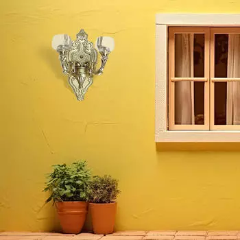 1/12 Кукольный домик Миниатюрный настенный светильник Мебель DIY Декор Имитационная модель Сказочный сад Bronze Single Lamp