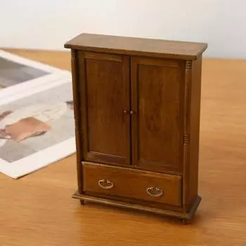 1/12 кукольный домик миниатюрный шкаф с двумя дверцами модель шкафа для кукольного домика мебель декор микросцена строительство реквизит