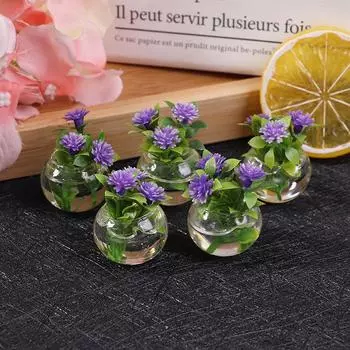 1/12 кукольный домик миниатюрный зеленый в горшке для домашнего декора имитация горшечных растений