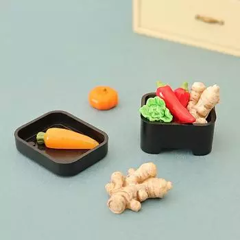 1/12 кукольный домик моделирование тыква морковь овощ модель с ланч-бокс кукольная кухня еда украшения кукольный дом аксессуары