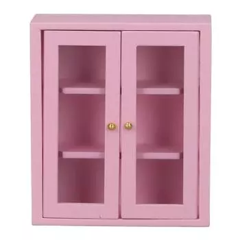 1:12 Кукольный домик настенный шкаф деревянный миниатюрный кухонный шкаф мебель украшение ролевые игры игрушка розовый