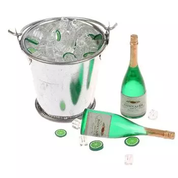 1/12 Кукольный домик Пиво Ледяной Кубик Ведро Модель Кукольный Дом Украшения Аксессуары