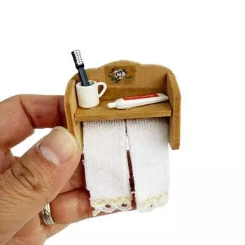 1/12 Кукольный домик Полка для хранения полотенец Зубная щетка Настенные полки Игрушки для украшения ванной комнаты Кукольный домик Микросцена Строительный реквизит