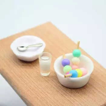 1/12 Кукольный домик Рыбные шарики Шпажки Набор столовых приборов Кукольный домик Мини-еда Аксессуары Украшения для кукольного домика Игрушки для ролевых игр one size