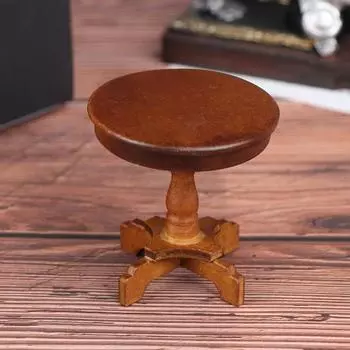 1/12 кукольный домик сад/комната декор деревянный миниатюрный круглый журнальный столик детские игрушки