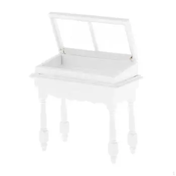 1/12 Кукольный домик Шкаф Миниатюрный Дисплей Драгоценностей Сцена Деревянный White