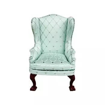 1/12 Кукольный домик Симуляция Модель дивана и кресла Кукольный дом Кресло Диван Мебель для гостиной Декор Украшение Сцена жизни кукольного домика 6.5*6*10.5cm озеро синий