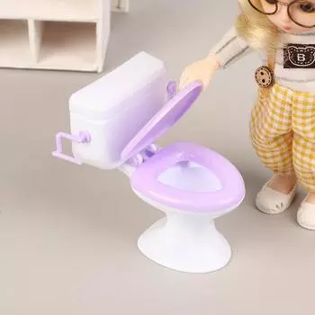 1/12 Кукольный домик Туалет Модель Кукольный домик Мини Ванная Комната Украшение Кукольный Дом Аксессуары Игрушки для Ролевых Игр one size