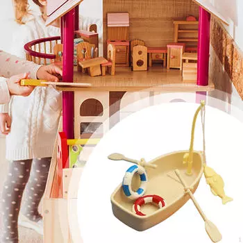 1/12 Кукольный домик Украшение Сказочный сад Аксессуар Мини Лодка Модель Плавательные круги для