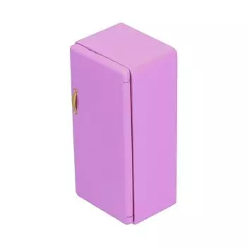 1:12 Кукольный Холодильник Деревянный Миниатюрный Холодильник Мебель Аксессуары Игрушка Фиолетовый