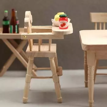 1:12 кукольный мини-обеденный стул, стульчик для кормления, детский обеденный стул, декор для кухни, игрушка