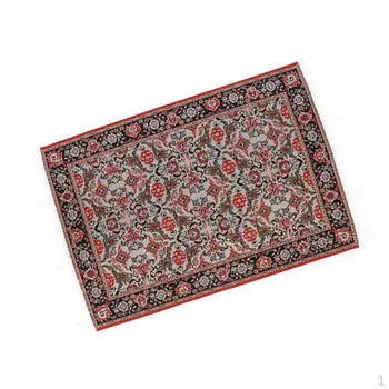 1/12 кукольный миниатюрный вышитый ковер, мебель, коврик для кукольного дома