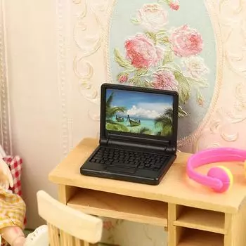 1/12 кукольный офис компьютер игрушки кукольный домик ноутбук модель кукольный дом украшения аксессуары as the picture