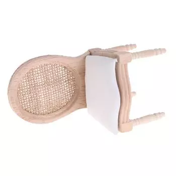 1:12 Кукольный ретро-кресло из льна в стиле бисквит