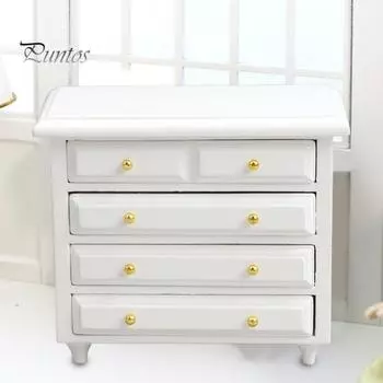 1:12 кукольный шкаф, реалистичная гладкая поверхность, декоративная антидеформированная мини-деревянная мебель, аксессуары для кукольного дома для подарков белый