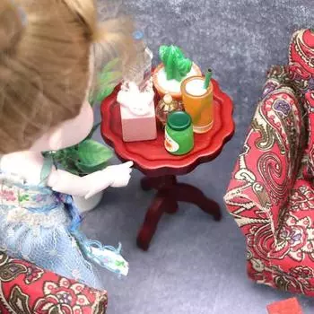 1:12 кукольный столик прочный несущий штатив поддержка устойчивый к трещинам высокий уменьшающий волнистый край миниатюрный игрушечный столик миниатюрная модель здания