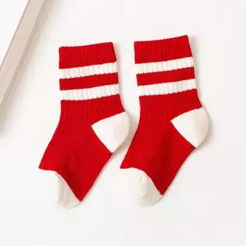 1-12 лет Хлопковые детские носки в японском стиле Черно-белые полоски Детские гольфы Весна Осень Мальчики Девочки Школьные Спортивные носки S(0-1Years Old)