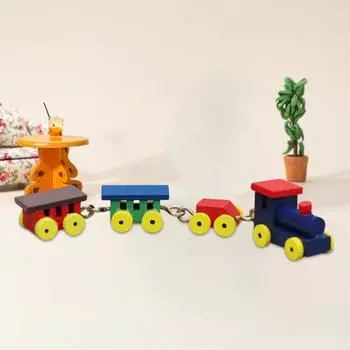1:12 маленьких игрушечных поездов, мини-трехмерный реалистичный высокий уменьшение, украшение деревянного кукольного домика, детские игрушки, маленький поезд, микропейзаж